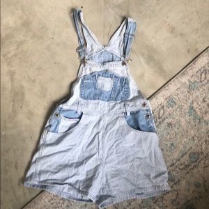Squeeze Jeans Plaid Denim Overalls